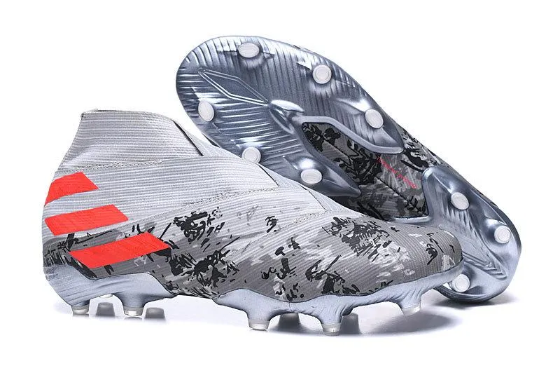 Adidas Nemeziz 19  Encryption Code Soccers Cleats Shoes Grey Foot Support
