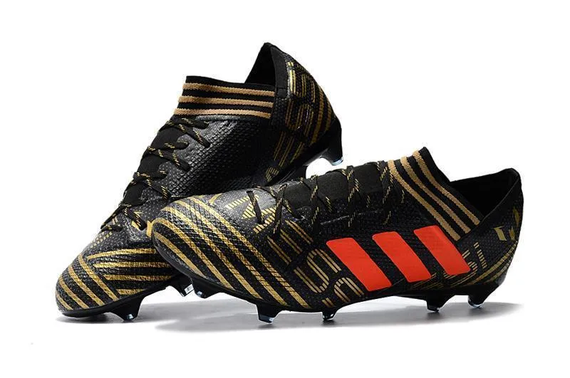 Back support All Rounder New Adidas Nemeziz Messi FG Soccer Cleats Shoes Black Orange Gold