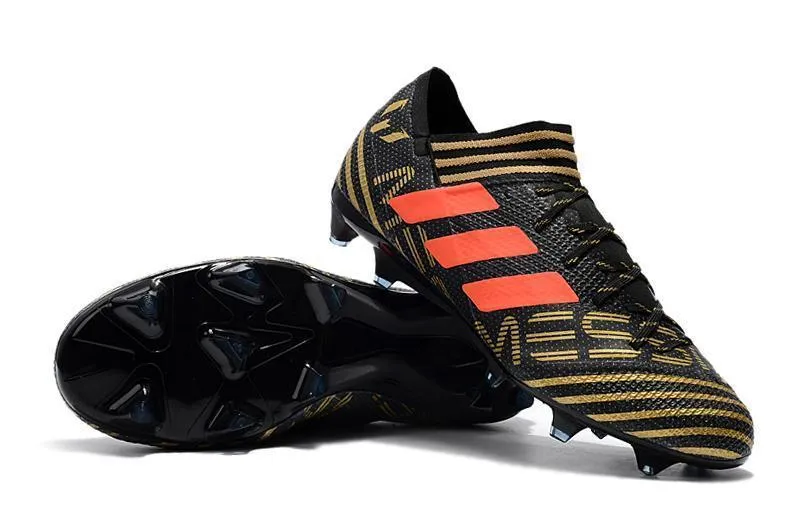 Quick Cut New Adidas Nemeziz Messi FG Soccer Cleats Shoes Black Orange Gold
