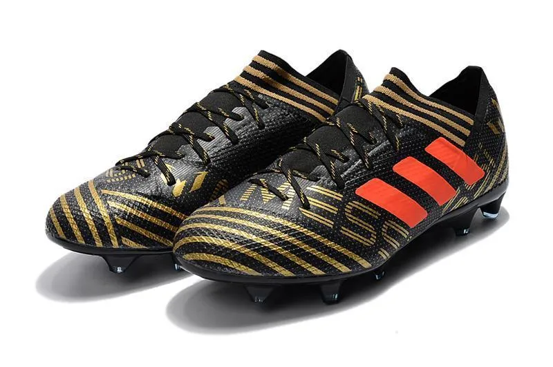 New Adidas Nemeziz Messi FG Soccer Cleats Shoes Black Orange Gold Narrow Fit Endurance Play