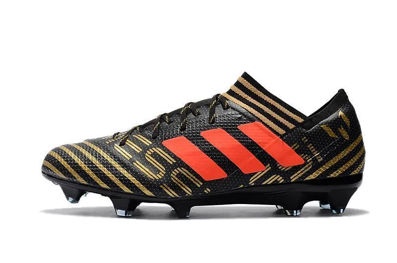 New Adidas Nemeziz Messi FG Soccer Cleats Shoes Black Orange Gold Power Zone Quick Agility