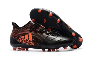 New Adidas X Series Leather FG Soccer Cleats Shoes Black Orange Secure Strap Pro Agility