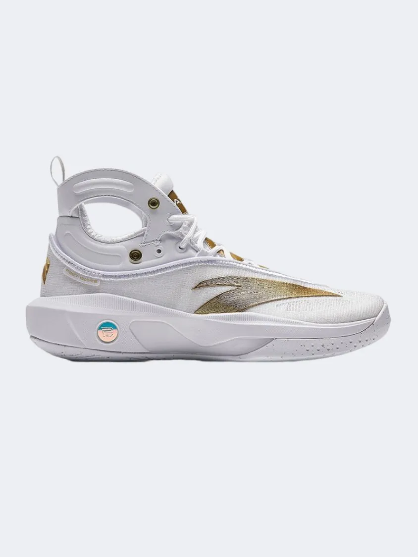 Sweat Resistant Frequent Travelers Feather Light City Adventure Anta Kt8 Men Basketball Shoes White/Metal Golden