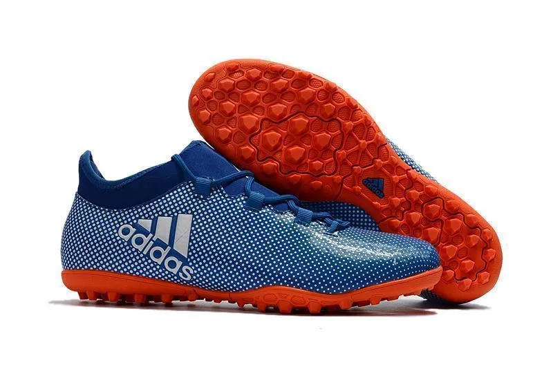 Adidas X Tango 17.3 Turf Soccer Cleats Deep Royal Blue Silver Orange Dry Cushion Performance Gear