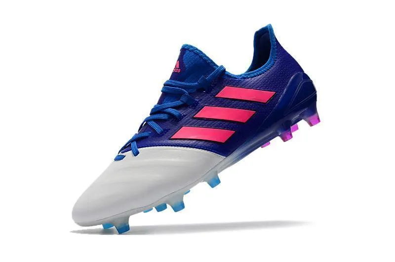 Adidas ACE Series FG Soccer Cleats Shoes Blue White Pink Indoor Practice