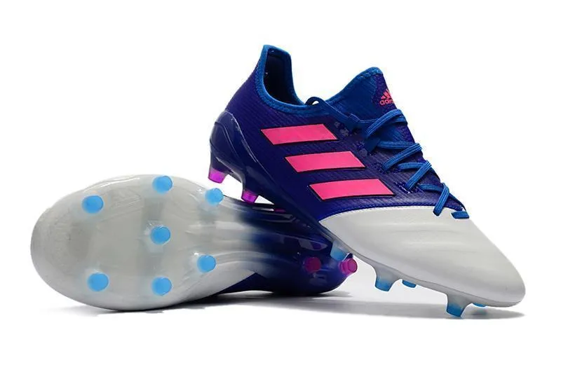 Kick Training Heavy Duty Adidas ACE Series FG Soccer Cleats Shoes Blue White Pink