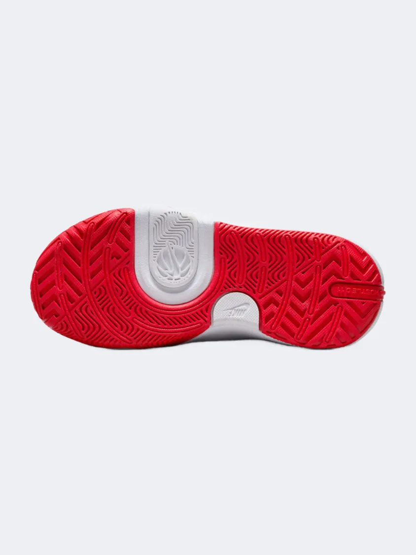 Nike Team Hustle D 11 Ps-Boys Basketball Shoes White Adjustable Hook and Loop Closure Energy Core