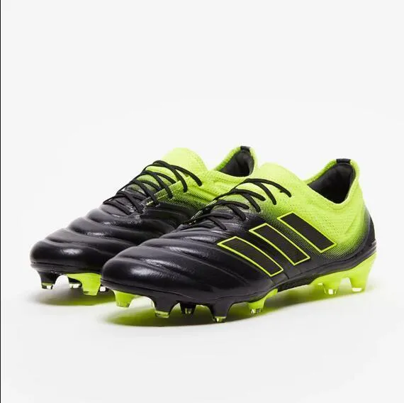 Support Pad Adidas Copa 19.1 FG Soccer Cleats Shoes Black Yellow Green