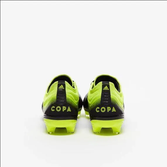Tactical Grip Lateral Control Adidas Copa 19.1 FG Soccer Cleats Shoes Black Yellow Green
