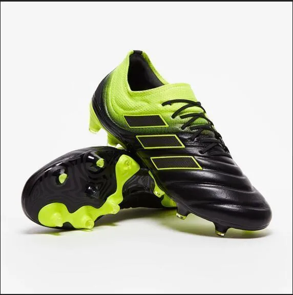 Adidas Copa 19.1 FG Soccer Cleats Shoes Black Yellow Green Football Pitch