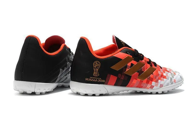 New Adidas Predator Accelerator TF Soccer Cleats Shoes Red Black Orange Gray Impact Stability
