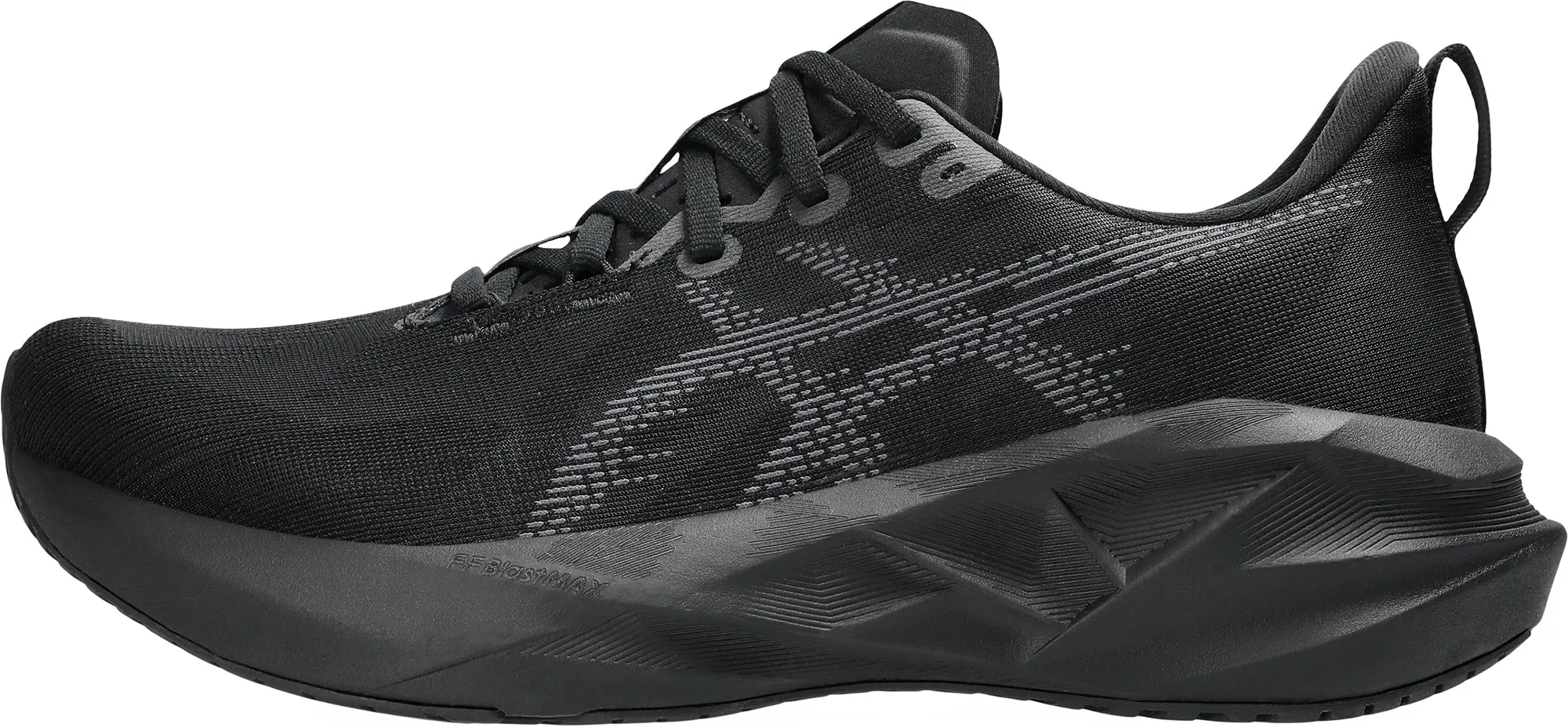 running during a windy day Ergonomic Toe Box Asics NovaBlast 5 Mens Running Shoes - Black