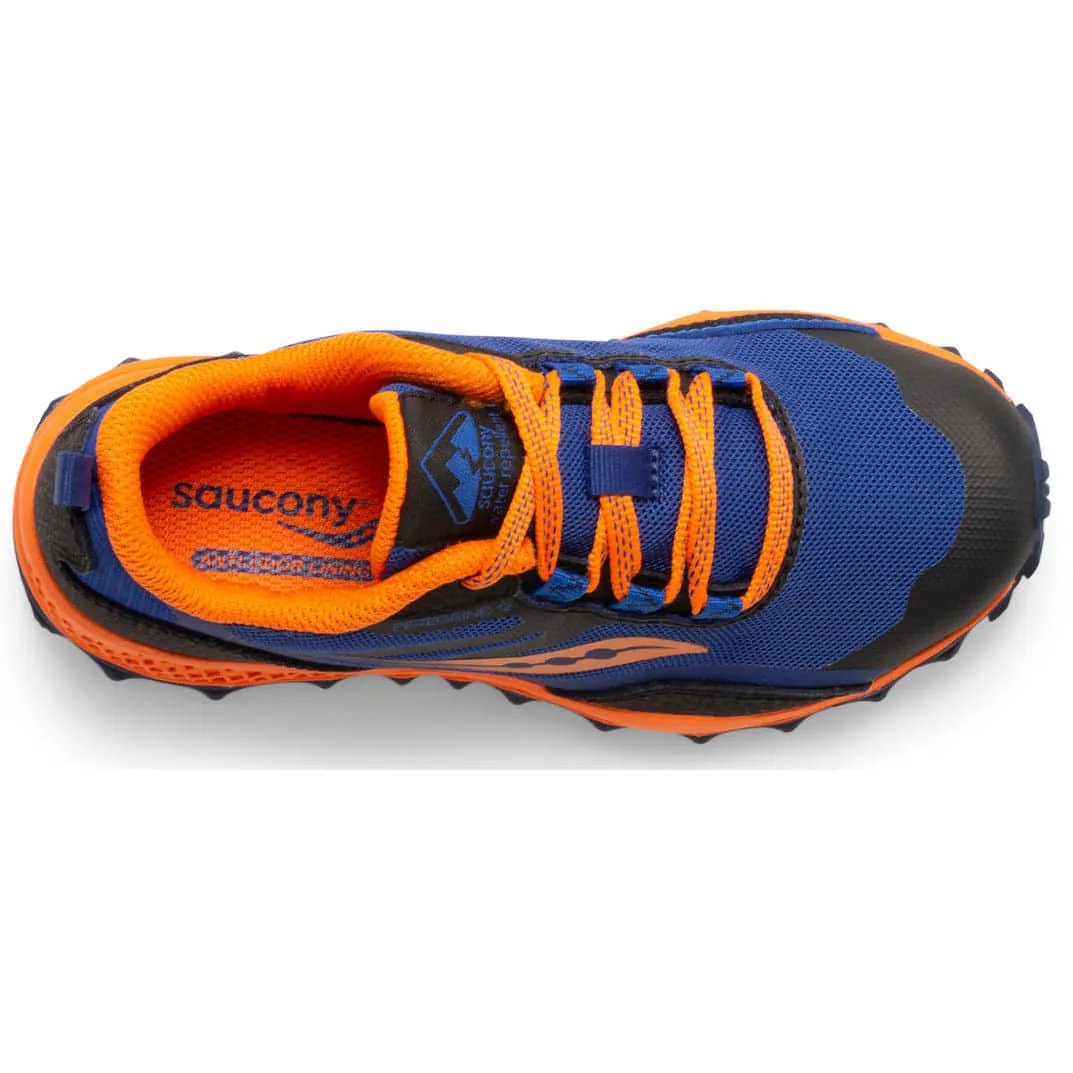 Heat Dissipating Fabric Saucony Peregrine 12 Shield Junior Trail Running Shoes - Navy