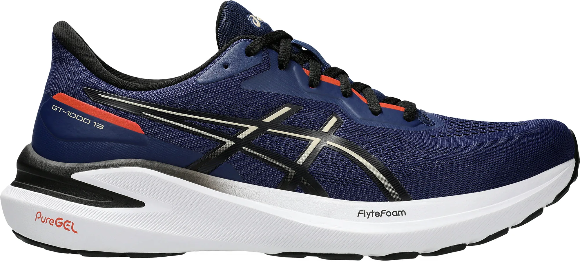 Premium Cushion anti - injury Asics GT 1000 13 Mens Running Shoes - Navy