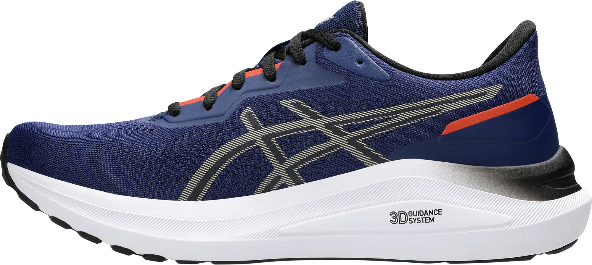 Asics GT 1000 13 Mens Running Shoes - Navy college teams running in a tennis court area shoes