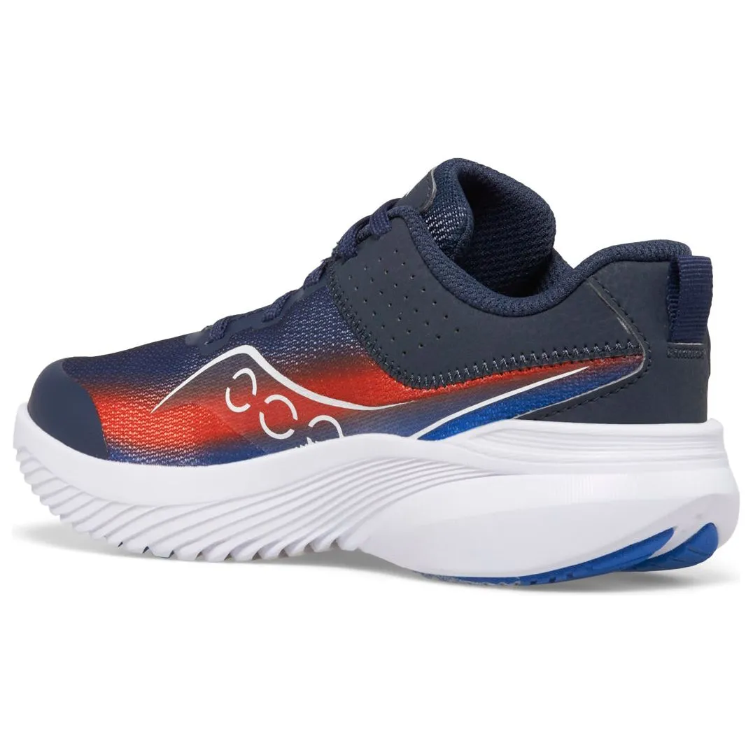 Engineered Mesh Fabric Lightweight Flexibility Saucony Kinvara 14 LTT Junior Running Shoes - Navy