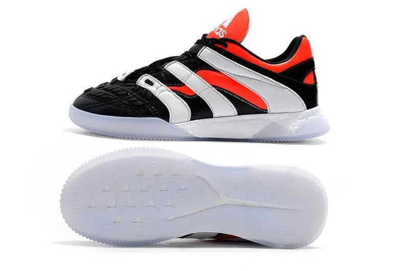 New Adidas Predator Accelerator TF Soccer Cleats Shoes Black White Red Side Traction Fit Lock