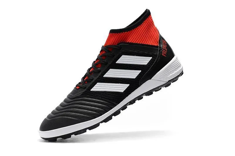 Breathable Material Lateral Balance New Adidas Predator TF Primeknit Soccer Cleats Shoes Black White Red