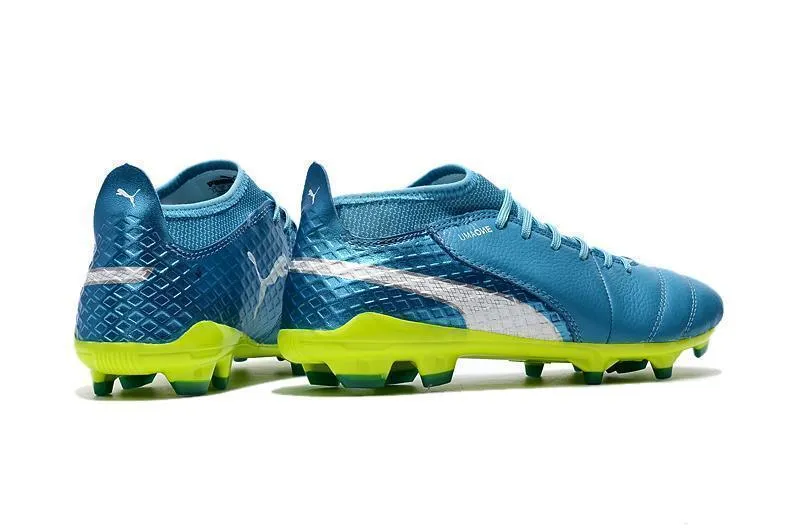 Motion Boost Body Control Puma One FG Football Boots - BlueWhiteGreen