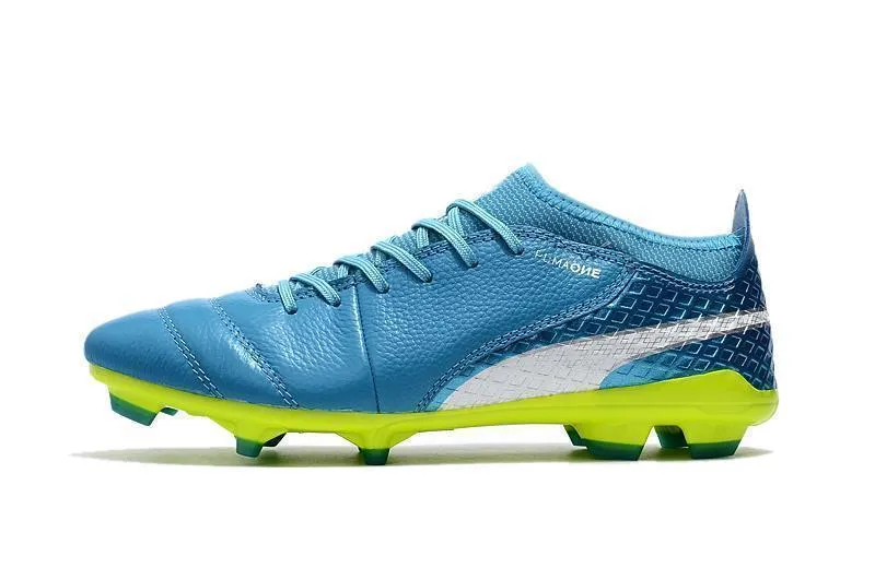 Versatile use Kicking Support Puma One FG Football Boots - BlueWhiteGreen