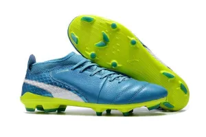 Puma One FG Football Boots - BlueWhiteGreen Turning Agility