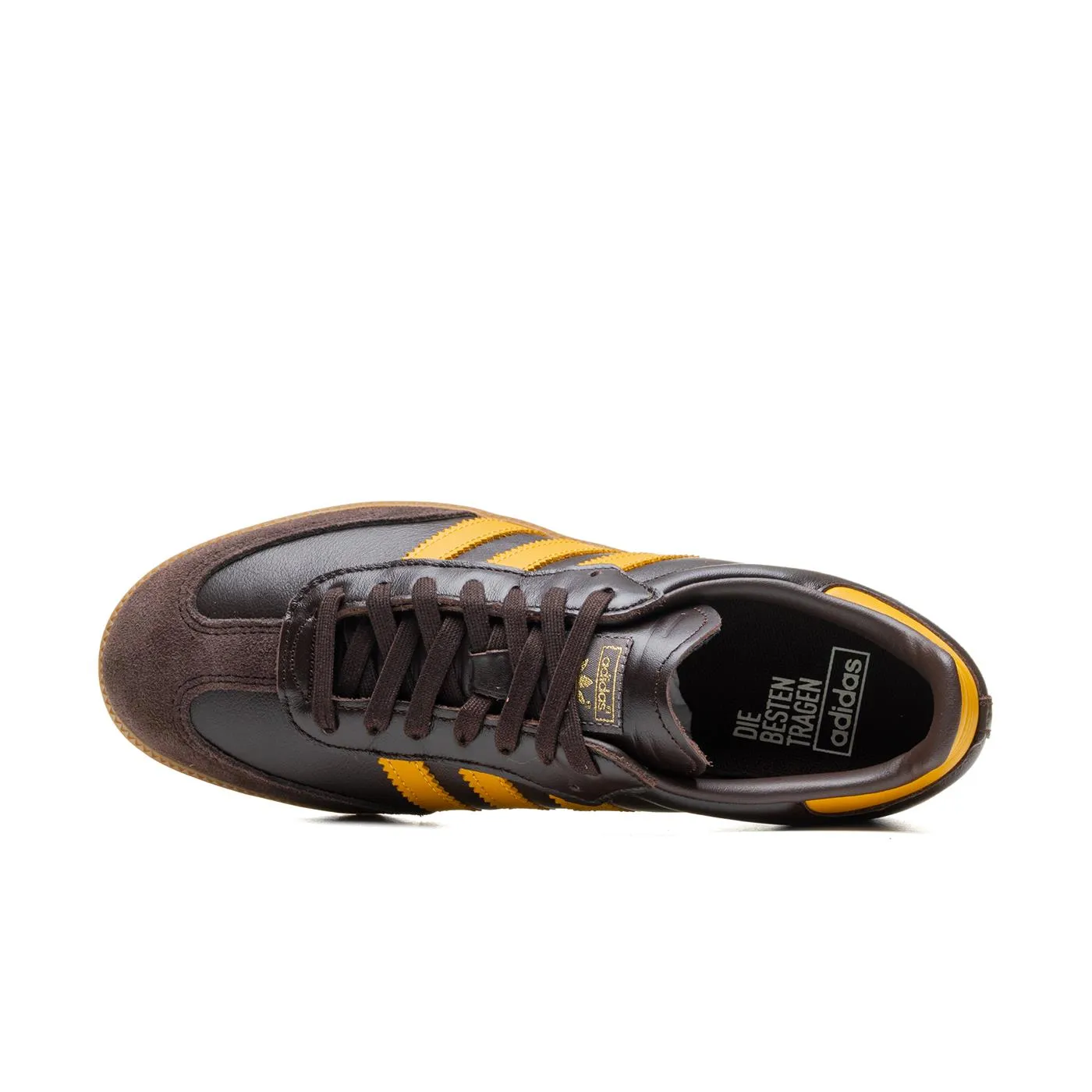 Smooth Sole Plain Step Adidas Originals Samba OG Dark Brown/Preloved Yellow/Gum