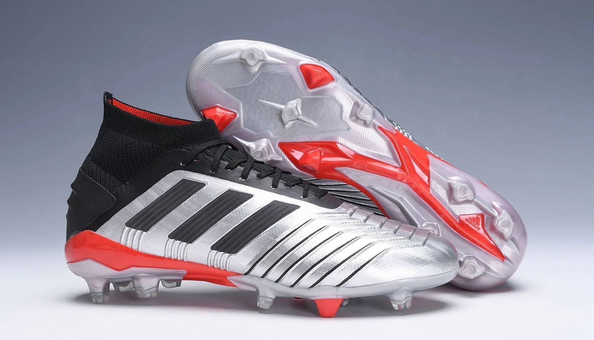 New Adidas Predator 19.1 FG Soccer Cleats Shoes Silver Orange High Abrasion Drill Session