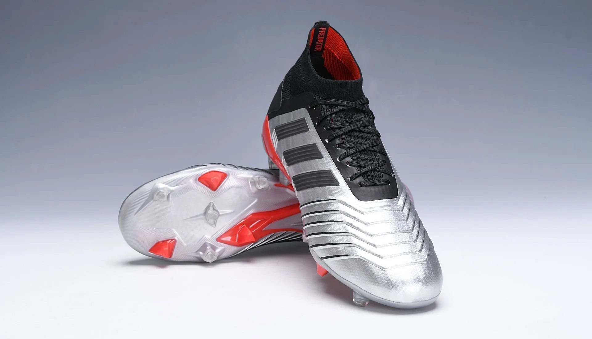 New Adidas Predator 19.1 FG Soccer Cleats Shoes Silver Orange High Performance