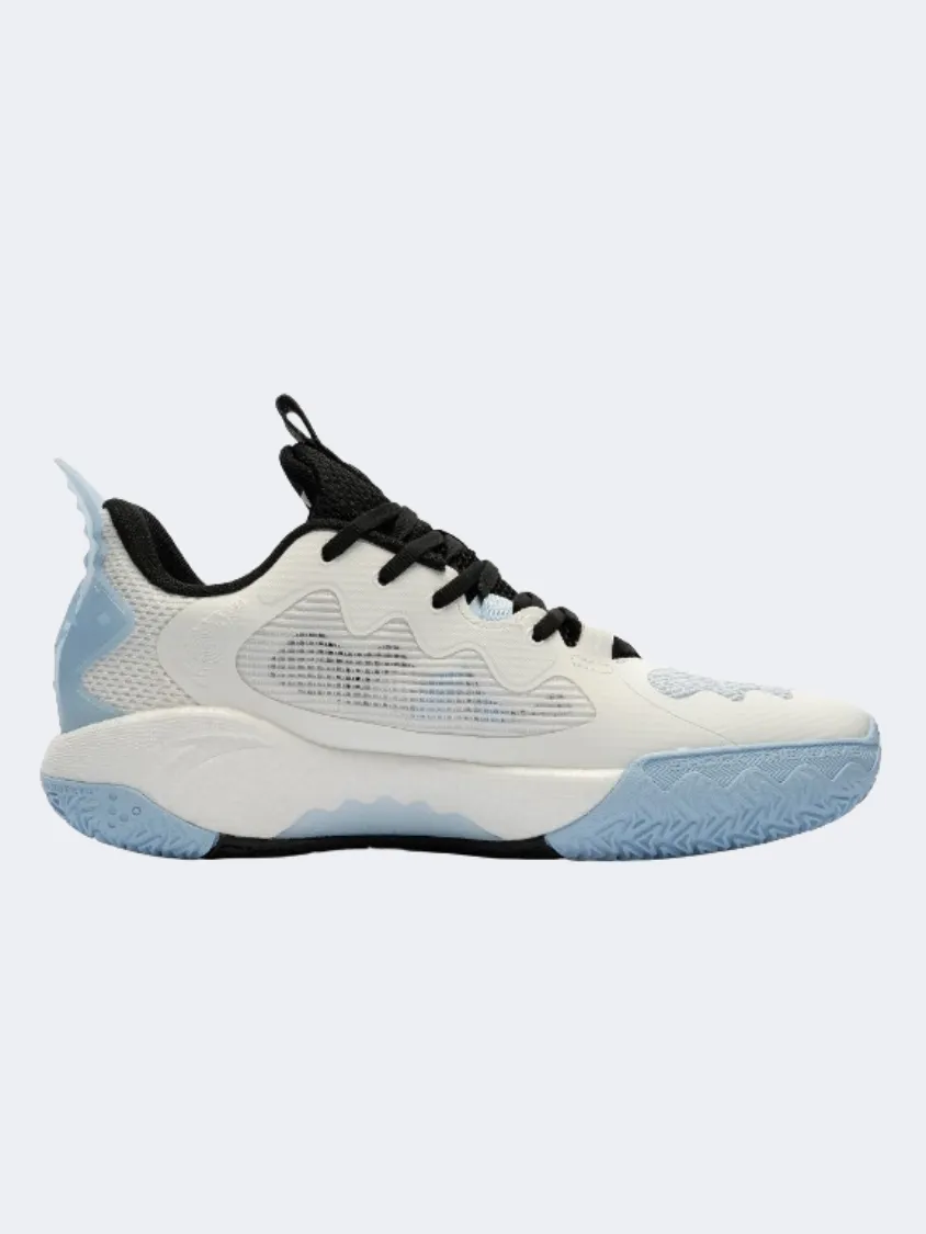 Anta Shock Wave 5 Men Basketball Shoes Beige/Blue/Black orthopedic Anti Odor Busy Professionals