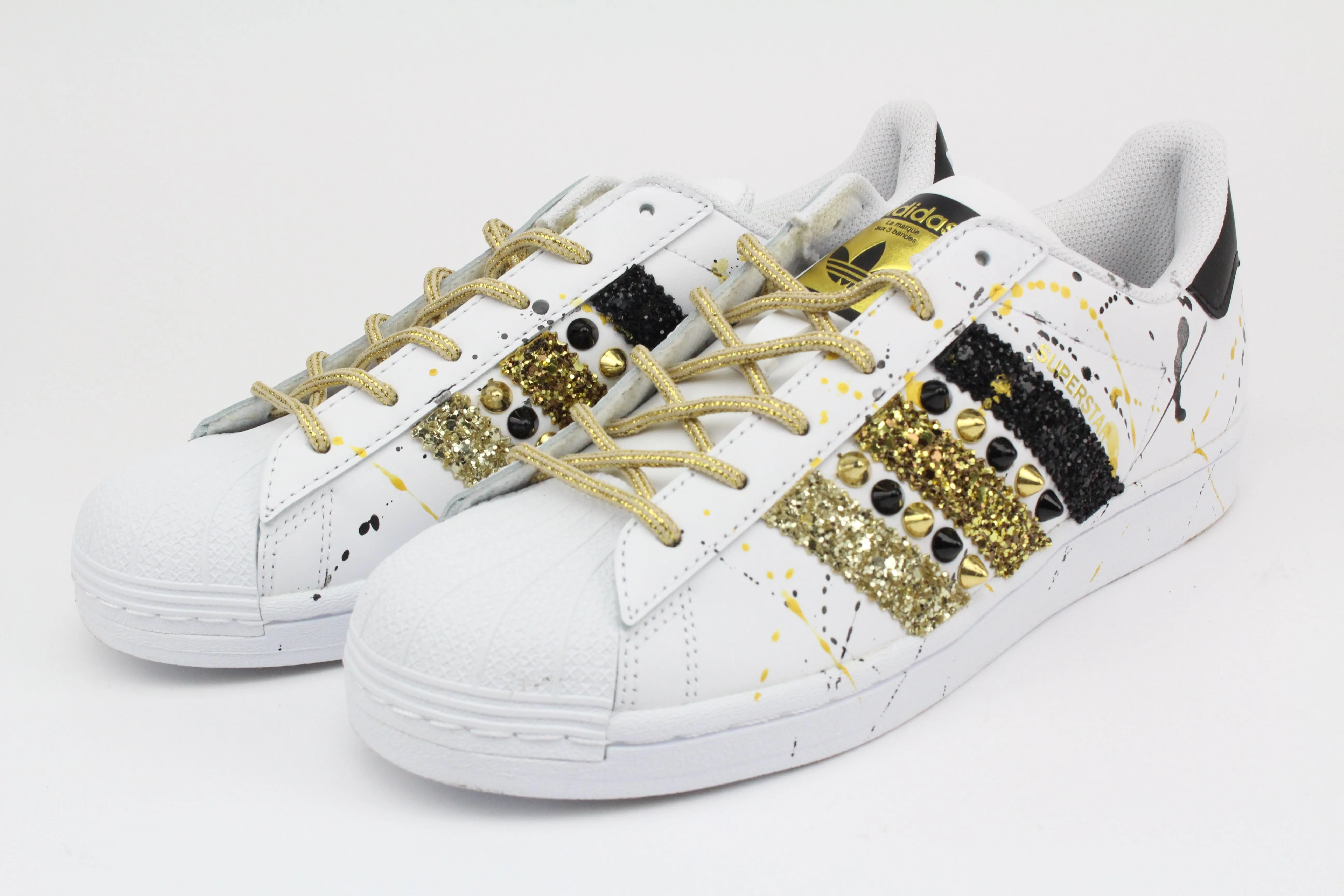 Fashion Element Open Feel Adidas Superstar Glitter Borchie & Vernice Oro