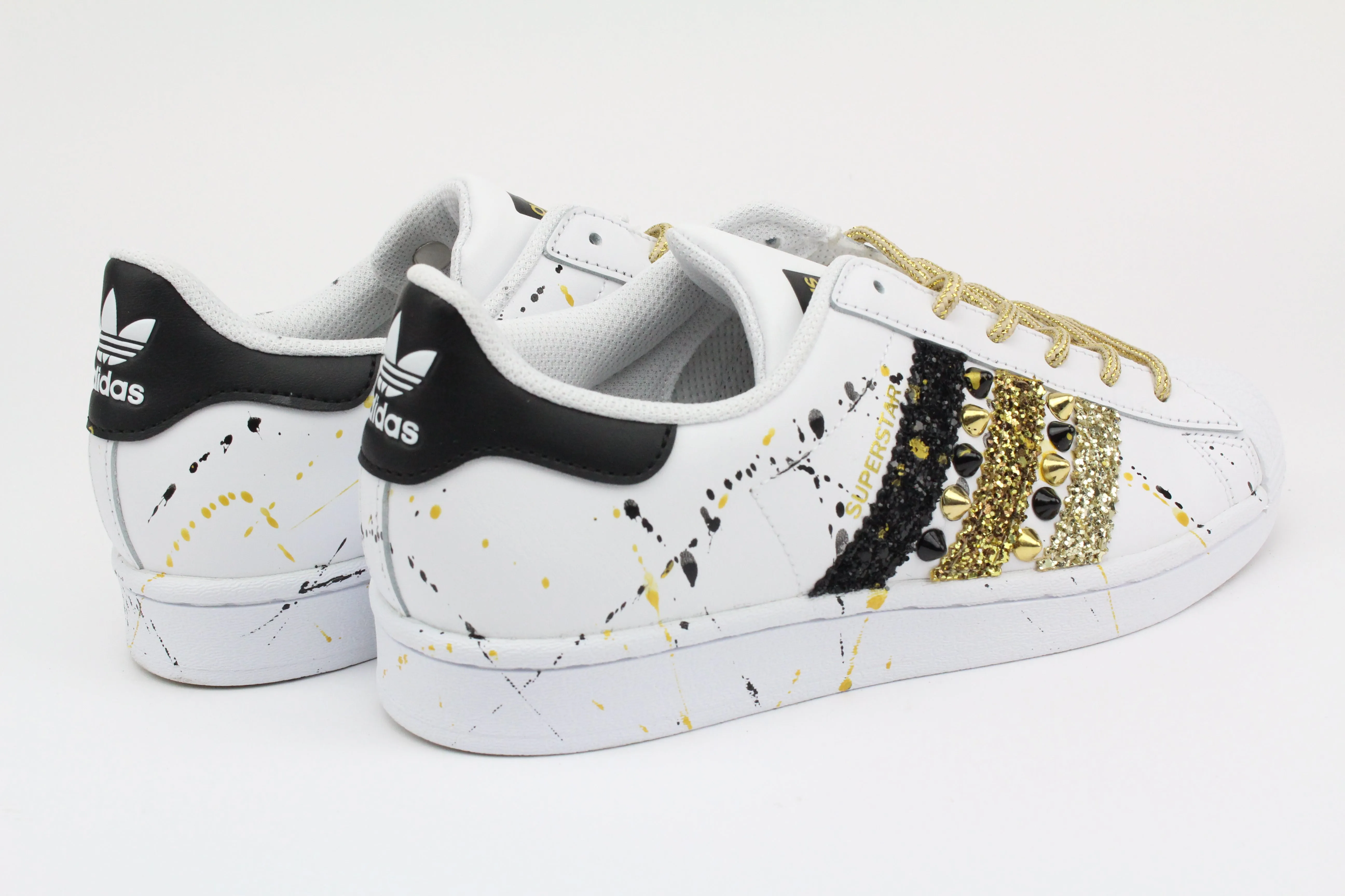 Tight Fit soft fit Adidas Superstar Glitter Borchie & Vernice Oro
