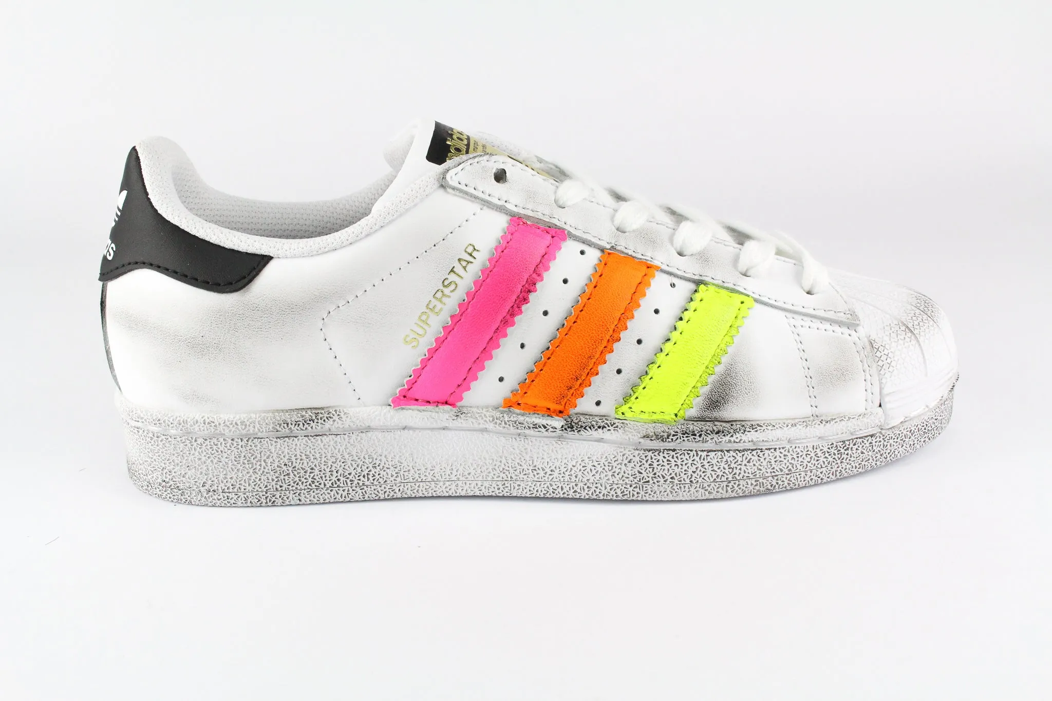 Versatile Look Snug Heel Lock System Adidas Superstar Multi Fluo