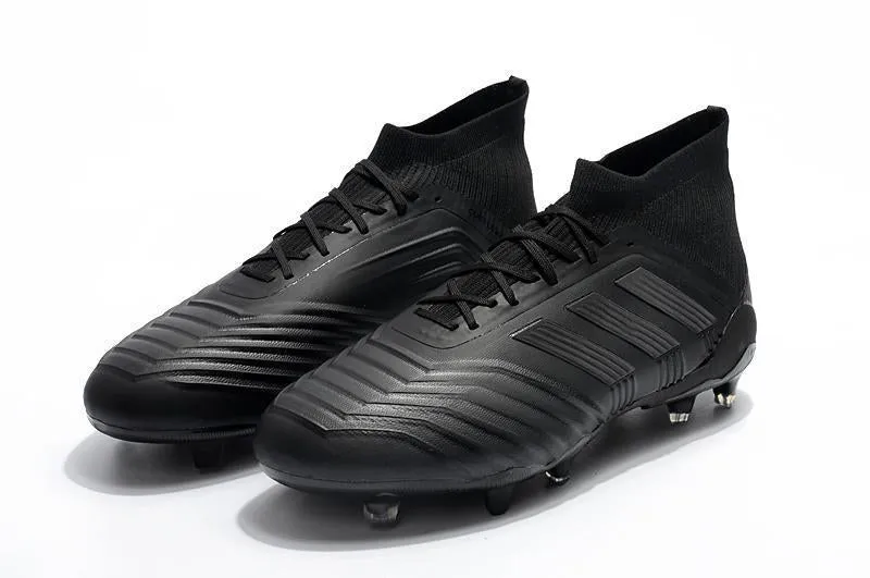 Ultra Breathable New Adidas Predator FG/AG Soccer Cleats Shoes Black