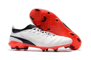 PUMA ONE 17.1 FG Soccer Cleats White Black Red High impact