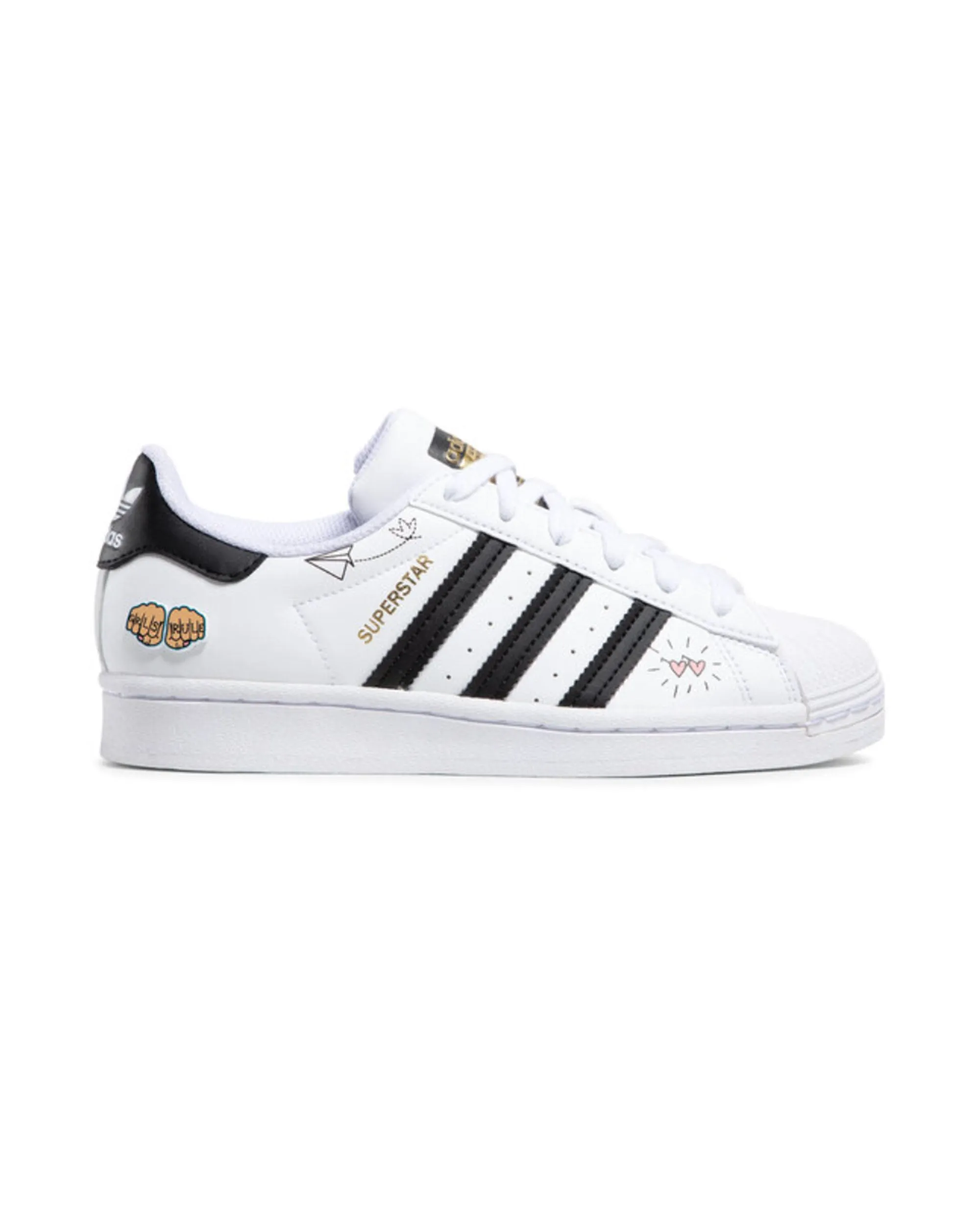 Lightweight Frame Adidas Superstar J White Black Patch