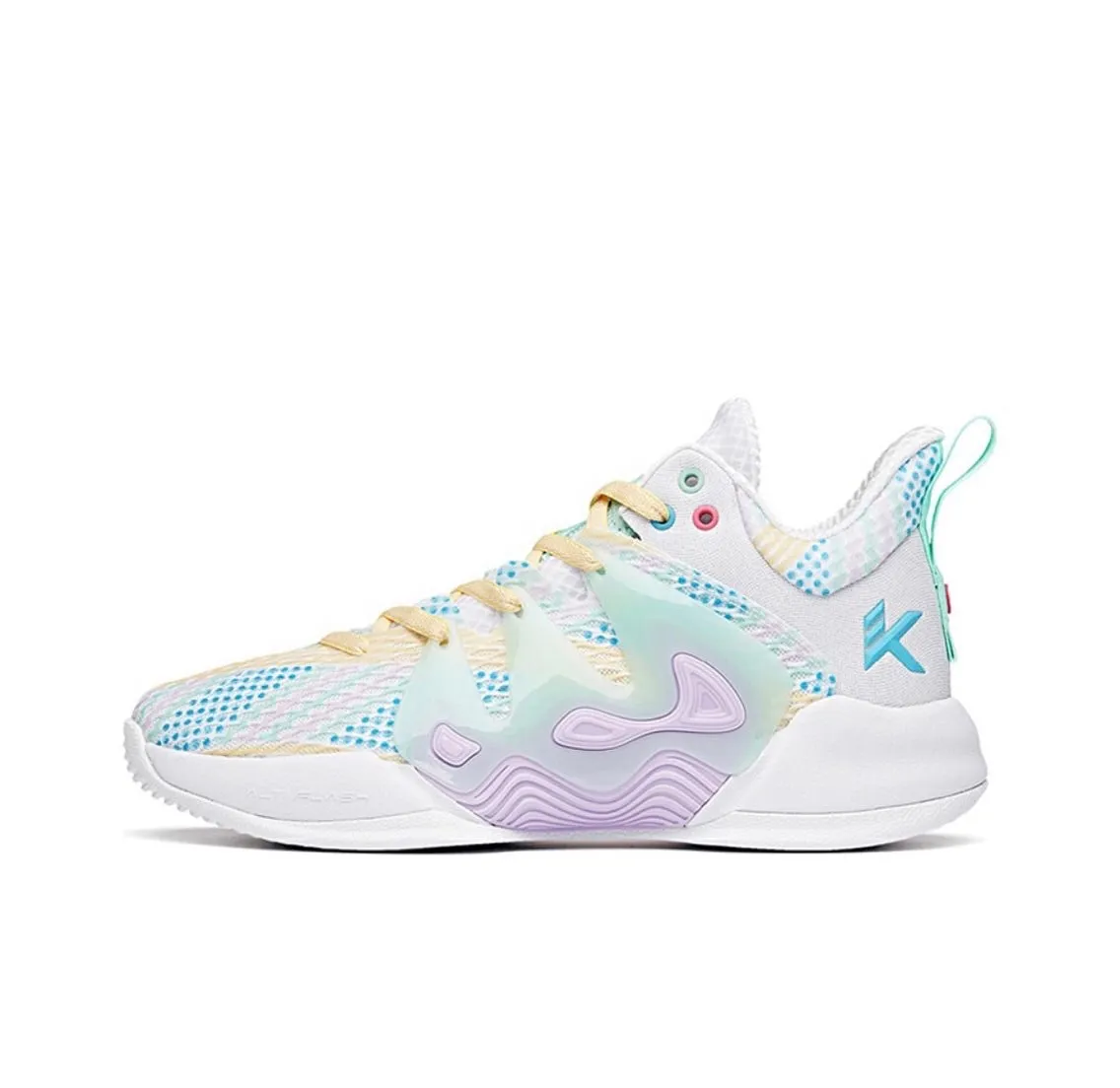 On Court Mid Top Style Anta KT "The Mountain 1.0" Low - White/Blue/Purple