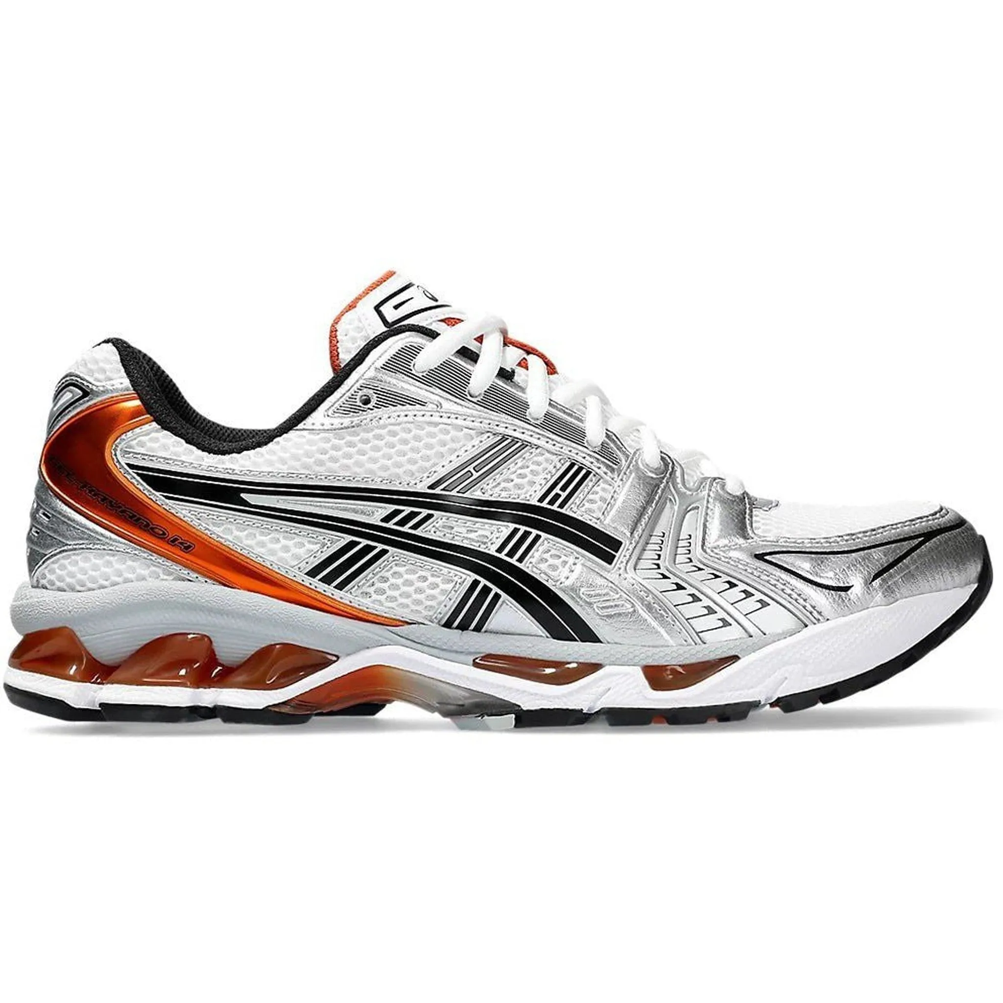 optimize running form spring running footwear ASICS Gel-Kayano 14 White Piquant Orange