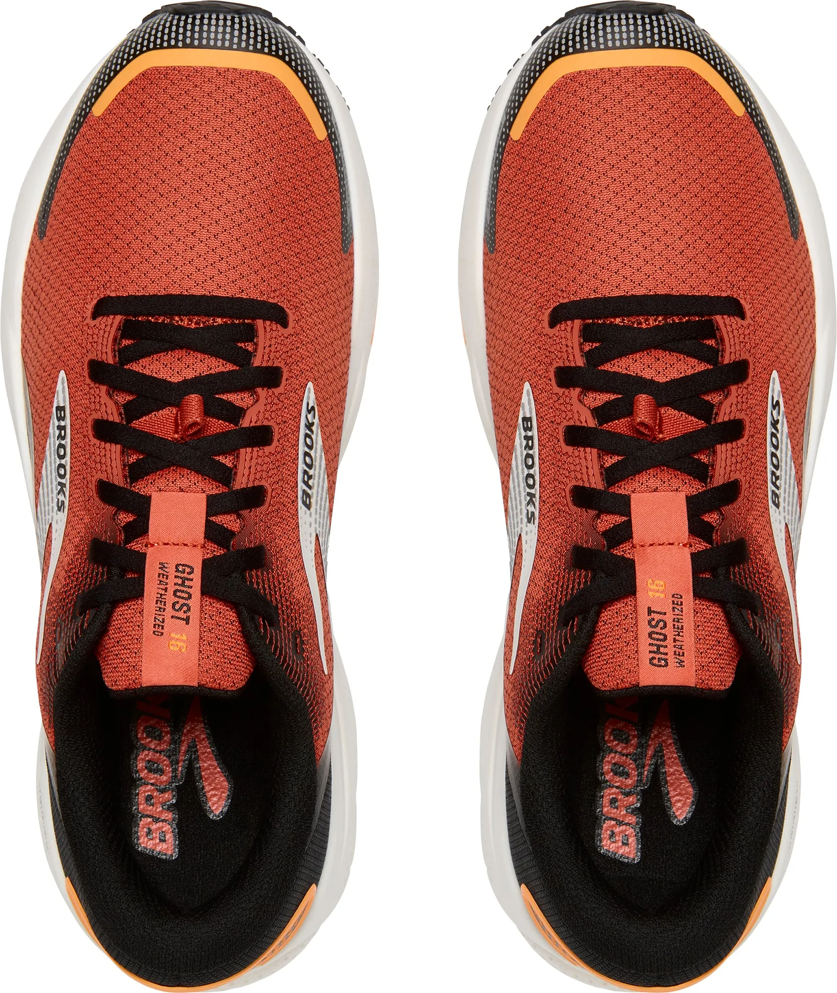 Microfiber Lining Brooks Ghost 16 Weatherized Mens Running Shoes - Orange