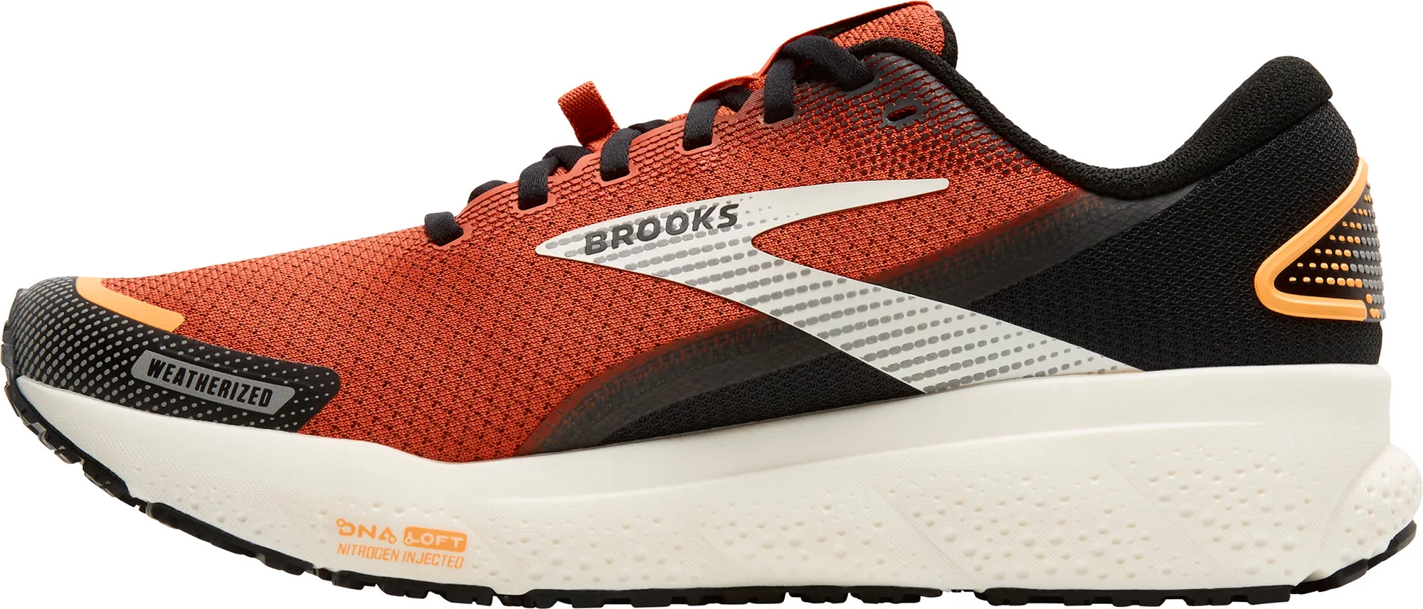 Brooks Ghost 16 Weatherized Mens Running Shoes - Orange soft - surface running shoes Durable materials