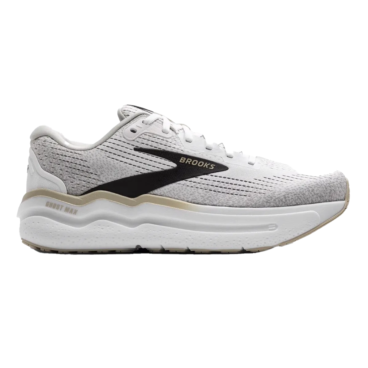Brooks Ghost Max 2 - White - Pelican - Oyster Foam Bound Edges
