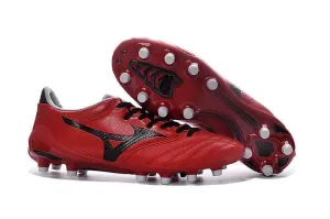 Mizuno Morelia Neo II FG Soccer Cleats Red Black Running Move