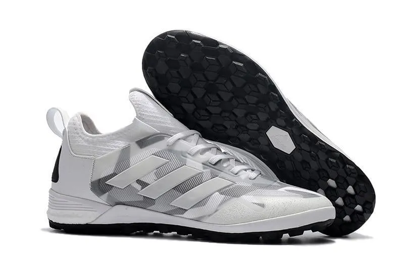 Adidas ACE TF Grass Spike Soccer Cleats Shoes White Gray Responsive Frame
