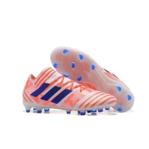 Play Focus New Adidas Nemeziz Messi 17  360 Agility FG Soccer Cleats Shoes White Orange Blue