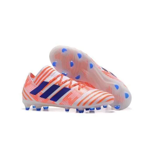 Play Focus New Adidas Nemeziz Messi 17  360 Agility FG Soccer Cleats Shoes White Orange Blue