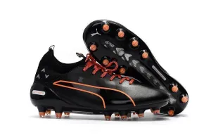 Team Captain Quick Shift PUMA evoTOUCH Pro FG Soccer Cleats Total Black Orange