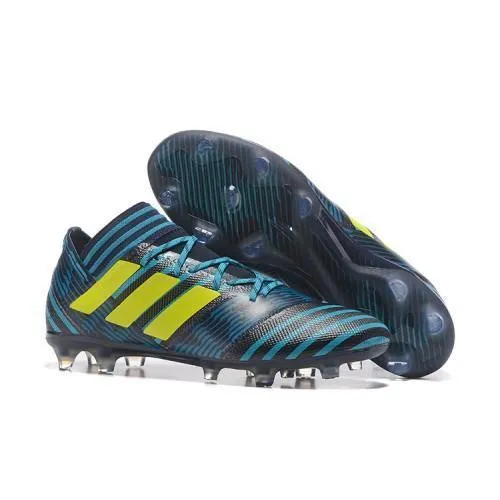New Adidas Nemeziz Messi 17  360 Agility FG Soccer Cleats Shoes Black Blue Yellow Cushion Base