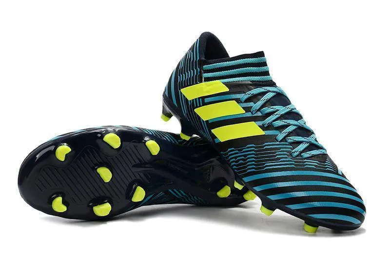 New Adidas Nemeziz Messi FG Soccer Cleats Shoes Blue Black Green Regular Fit Friction Zone