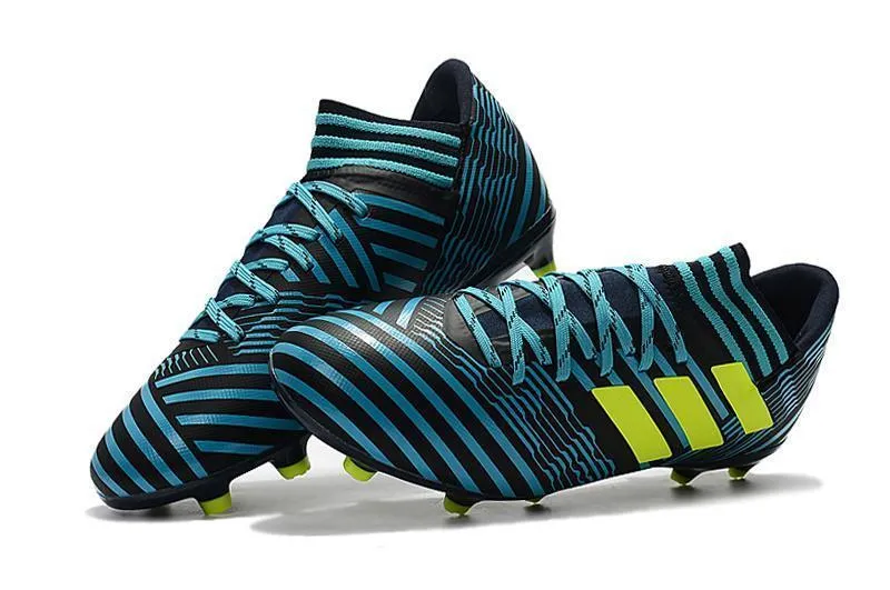 Energy Cushion New Adidas Nemeziz Messi FG Soccer Cleats Shoes Blue Black Green