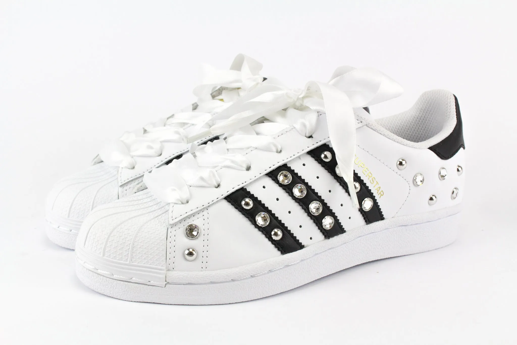 Adidas Superstar Strass & Lacci Raso Walk-Ready Shoes Comfortable Outsole
