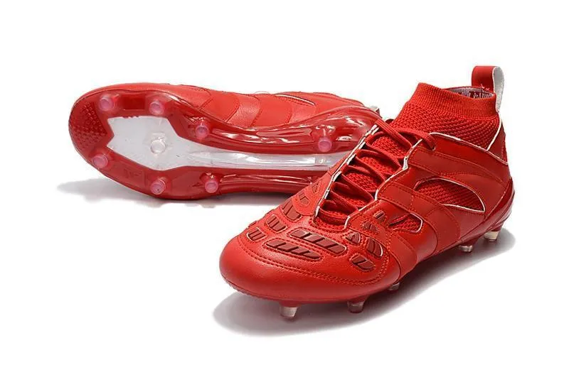 All weather New Adidas Predator FG Soccer Cleats Shoes Red